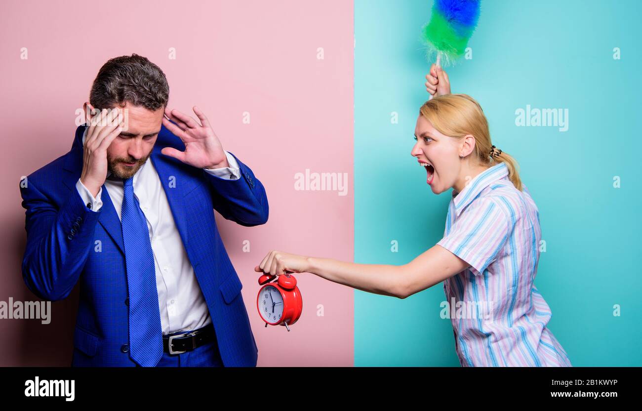 Family conflict. Housewife and businessman. Career and housekeeping ...