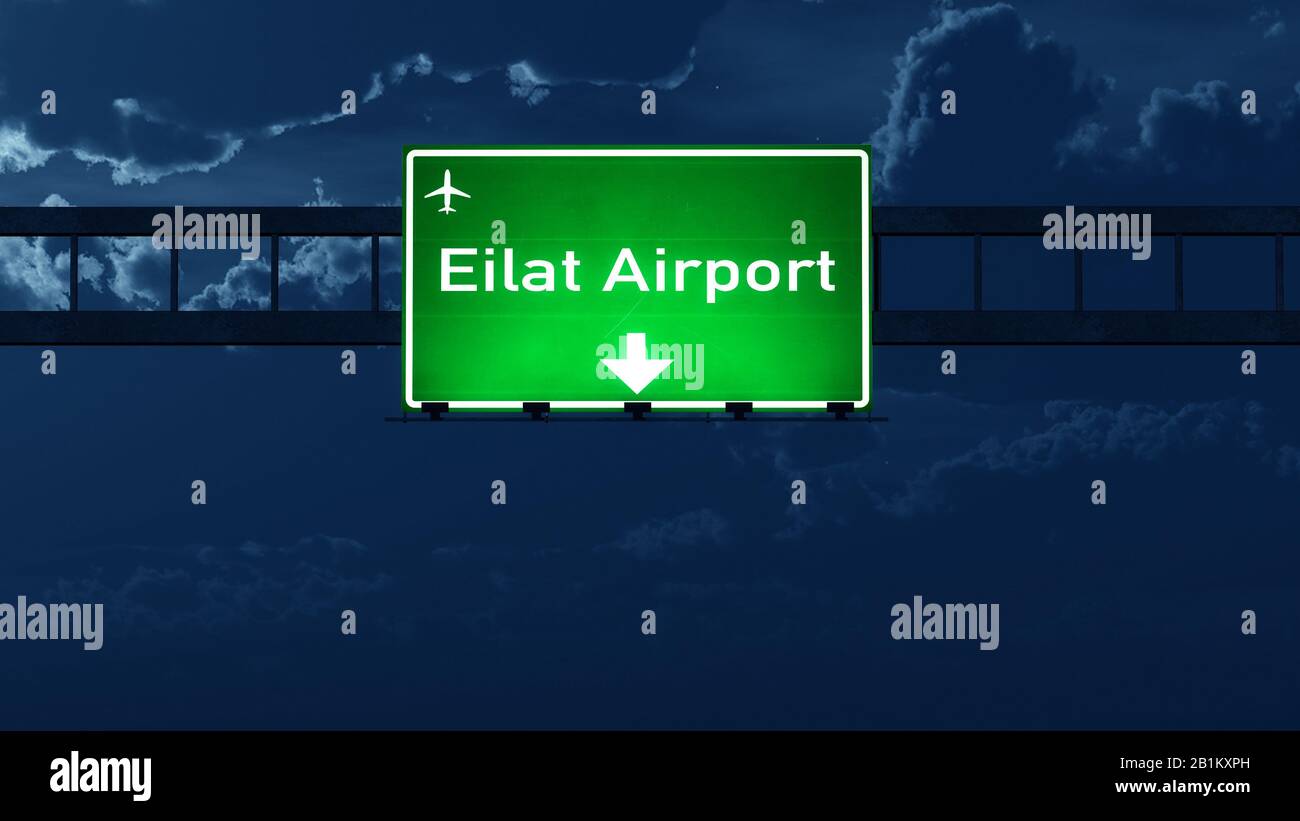 Eilat Airport Highway Road Sign 3D Illustration Stock Photo - Alamy