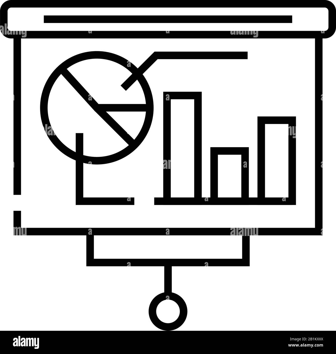 Giagram data line icon, concept sign, outline vector illustration ...