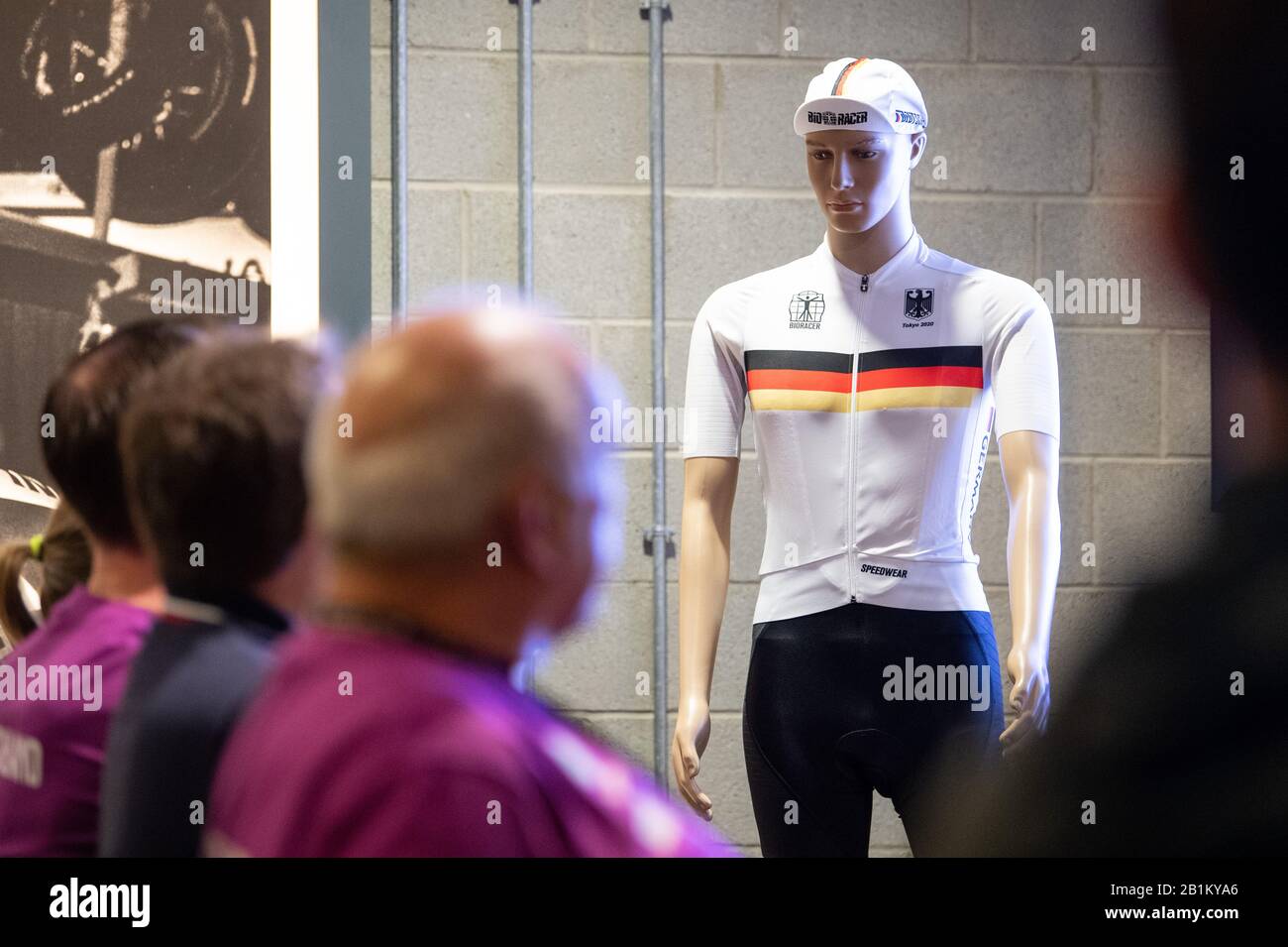 Berlin, Germany. 26th Feb, 2020. Cycling/Railway: World Championship: A mannequin wears the cyclists' jersey for the 2020 Olympic Games in Tokyo. Credit: Sebastian Gollnow/dpa/Alamy Live News Stock Photo