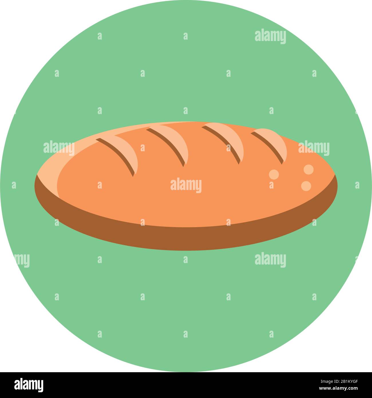 bread icon over white background, block style, vector illustration ...