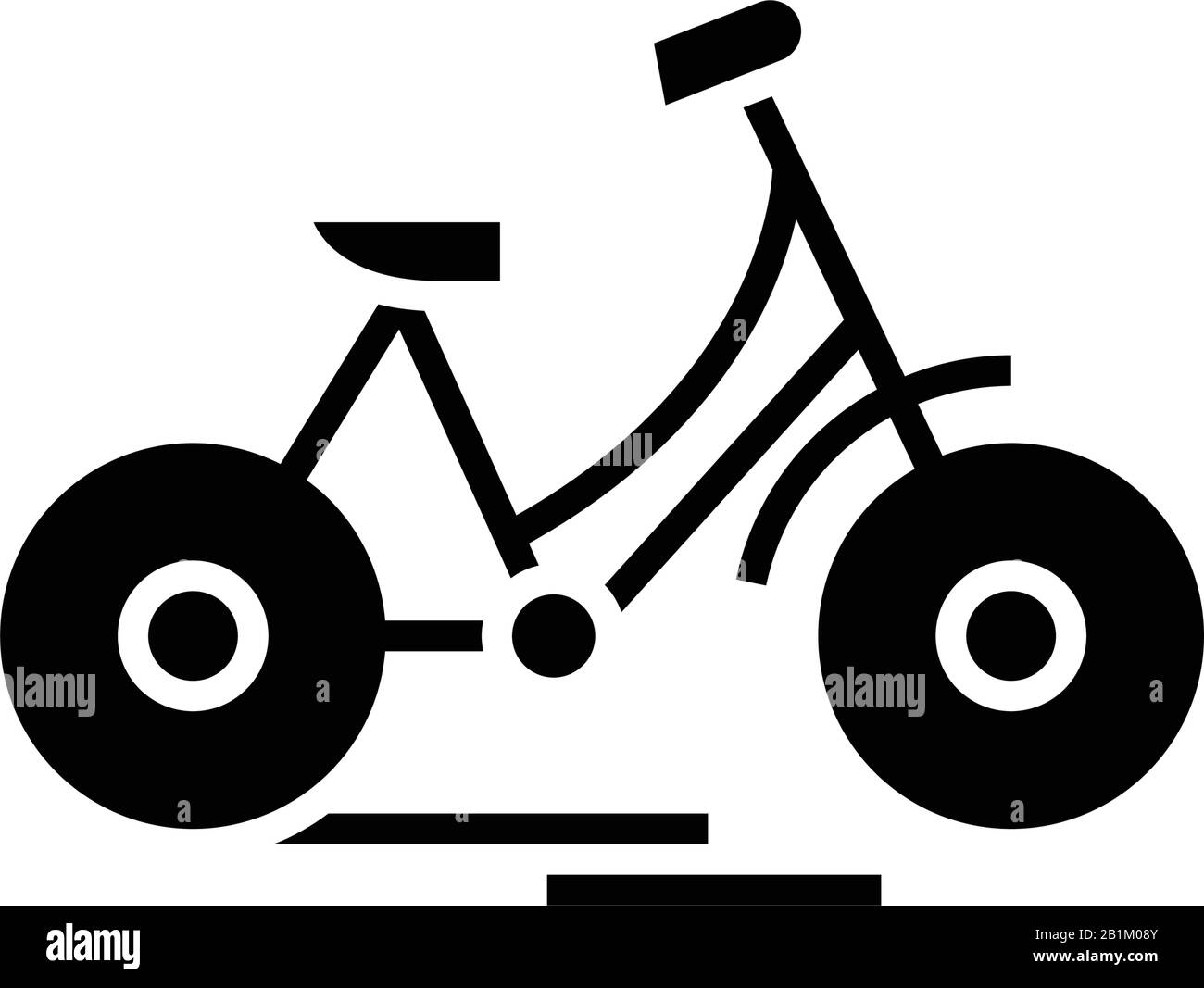 Bycicle black icon, concept illustration, vector flat symbol, glyph sign. Stock Vector