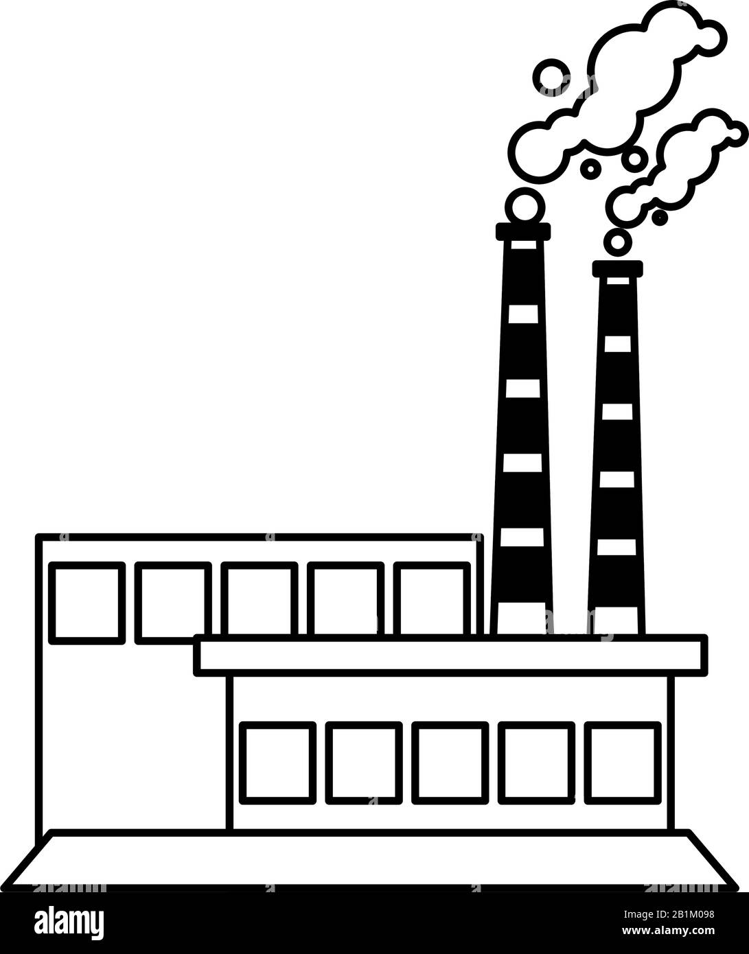 factory with smoke clouds on white background vector illustration ...