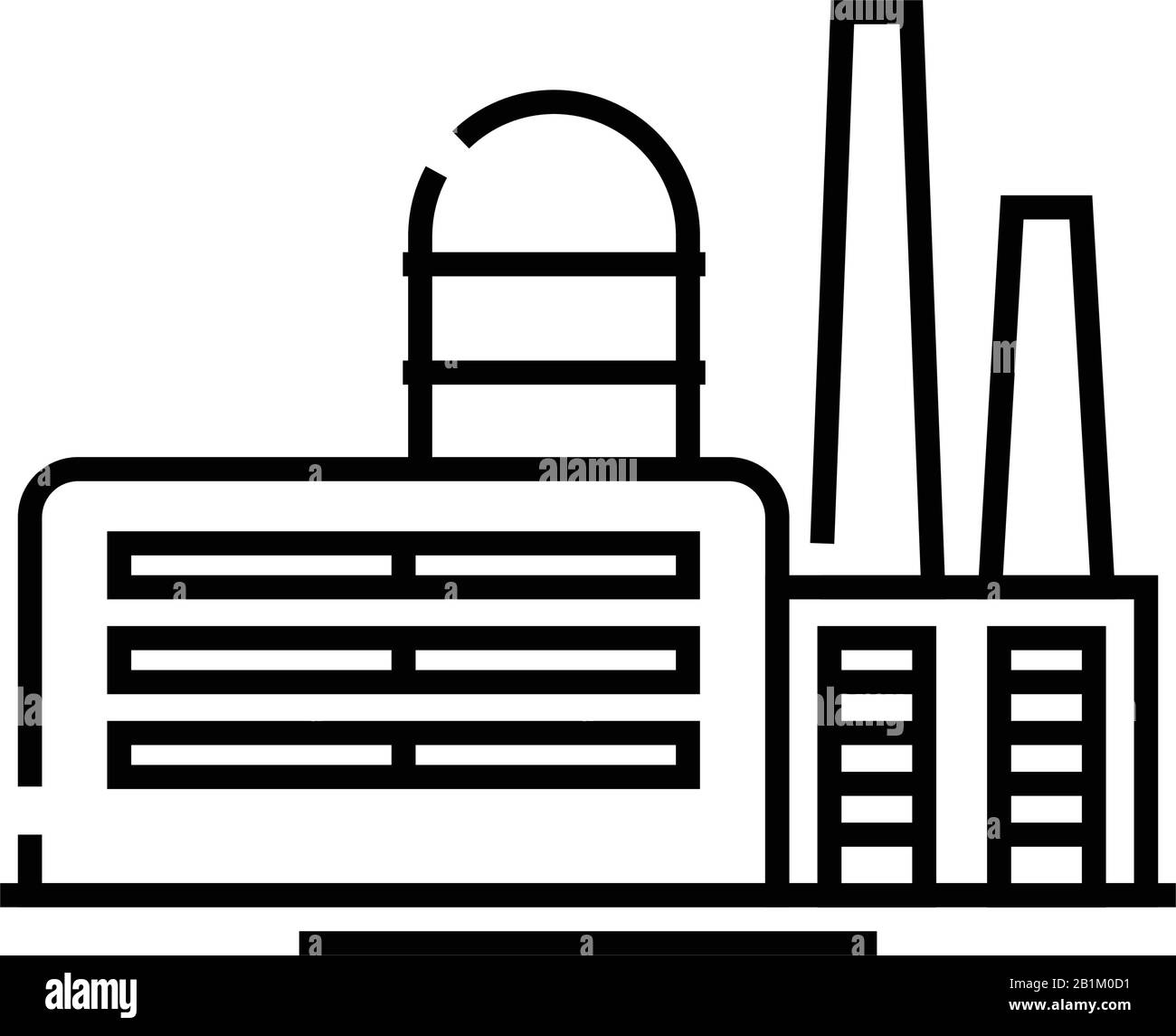 Industry building line icon, concept sign, outline vector illustration, linear symbol. Stock Vector
