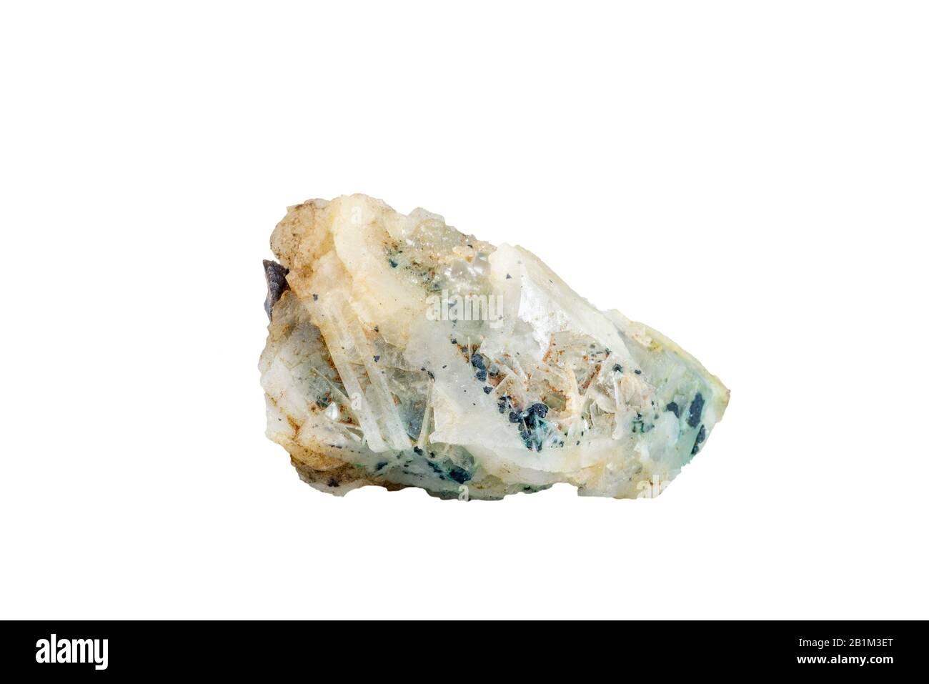 Tennantite, copper arsenic sulfosalt mineral against white background Stock Photo
