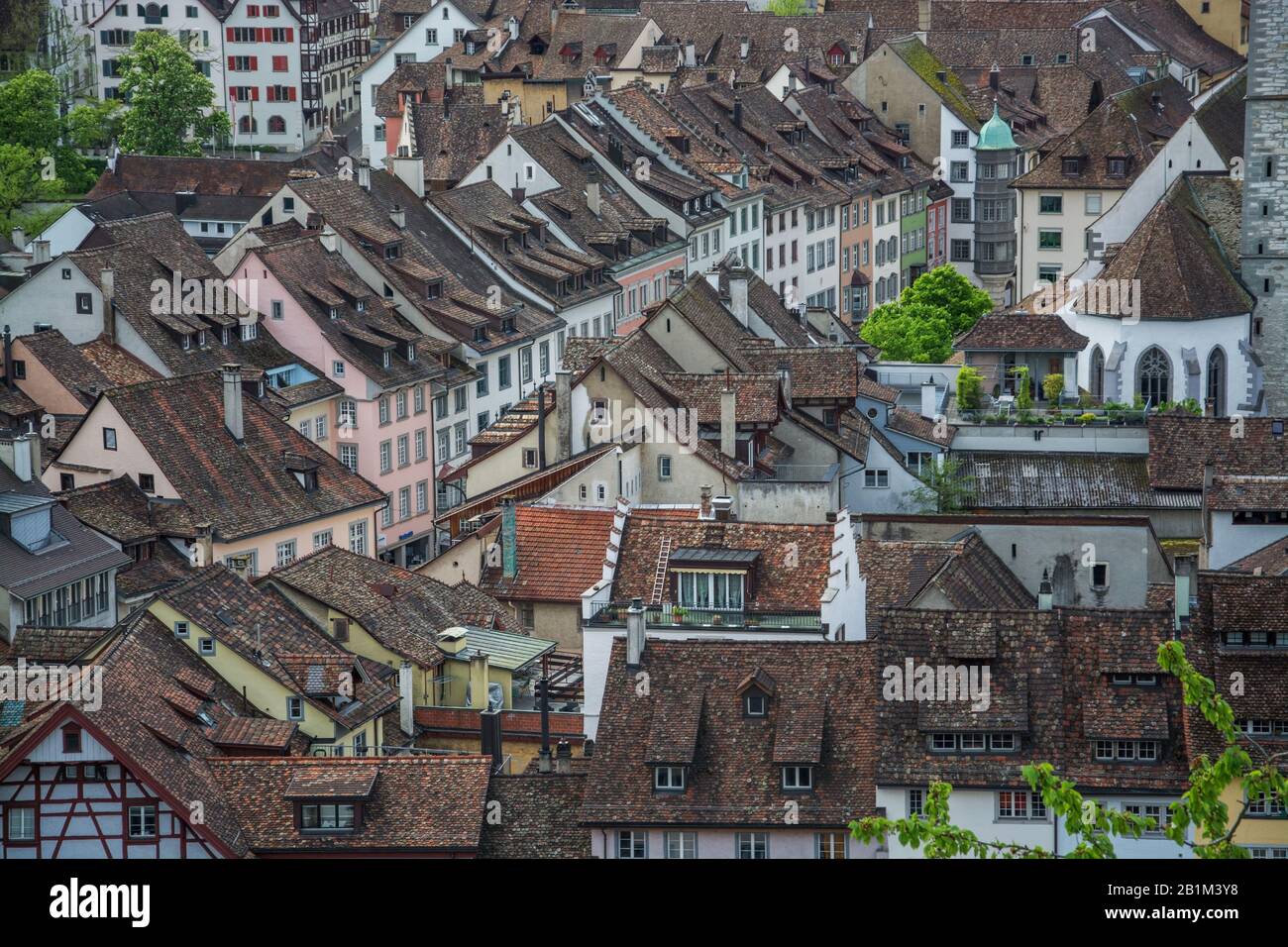 Schaffhausen ist eine Stadt am Hochrhein im Kanton Schaffhausen in der Schweiz. Stock Photo