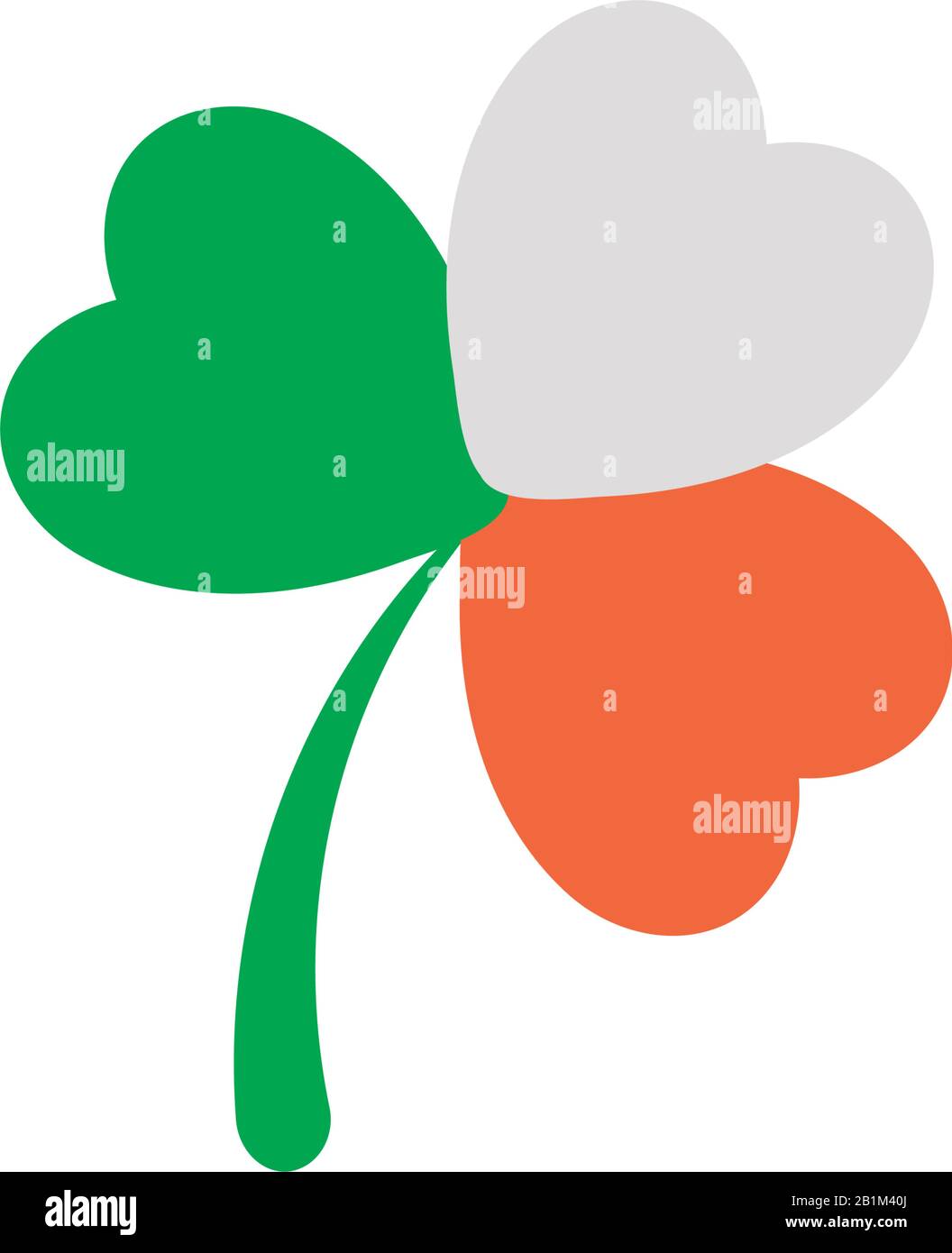 Three Leaf Clover Flat Style Icon Vector Illustration Design Stock