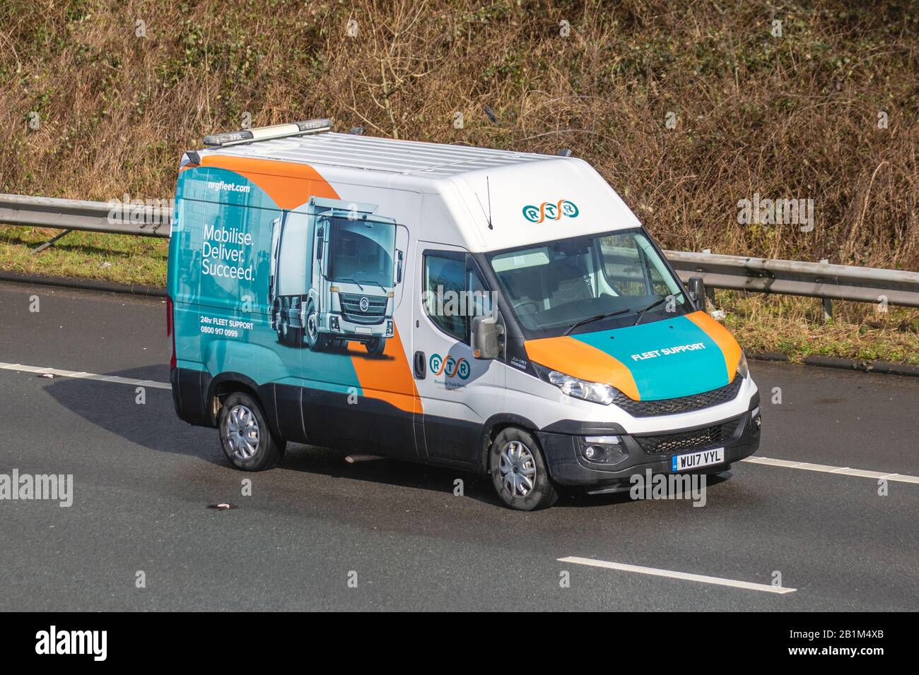 2017 Iveco Daily 35S13 MWB; RTR Fleet Support; UK Vehicular traffic,  transport, modern vehicles, saloon cars, vehicles, vehicle, uk roads,  motors, motoring on the M6 motorway highway Stock Photo - Alamy