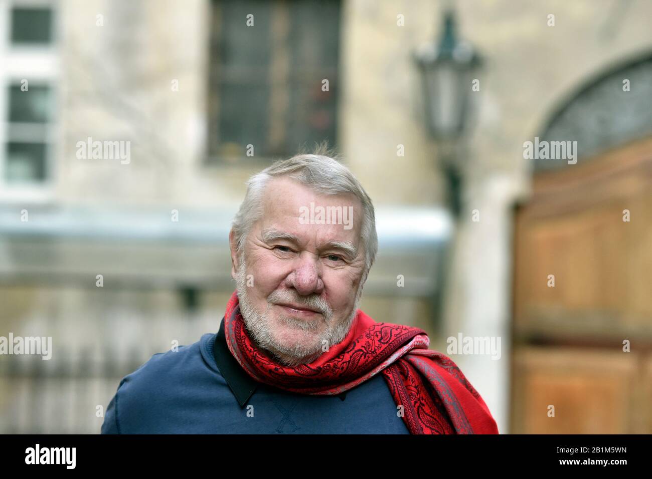 Martin Mejstrik and Jaromir Stetina, pictured, from Europe Together (ESO) movement, give press conference to present new draft administrative lawsuit with the aim to outlaw Communist Party (KSCM) in Prague, Czech Republic, February 26, 2020. (CTK Photo/Michaela Rihova) Stock Photo