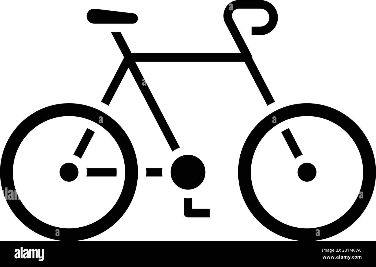 Bycicle trip black icon, concept illustration, vector flat symbol, glyph sign. Stock Vector