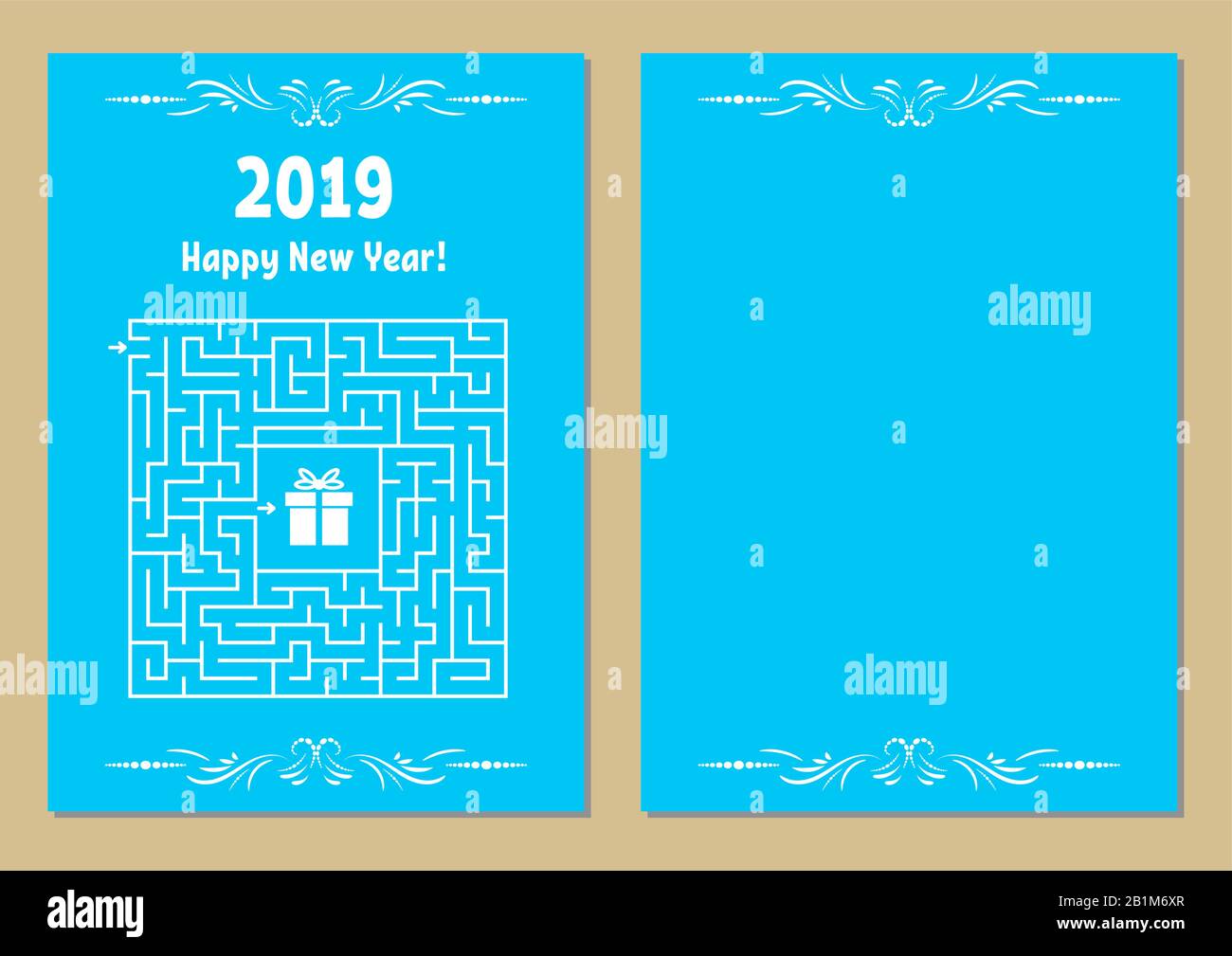 Color Christmas Greeting Card With A Square Maze Find The Right Path To The Gift Game For Kids Puzzle For Children Maze Conundrum Vector Illustra Stock Vector Image Art Alamy