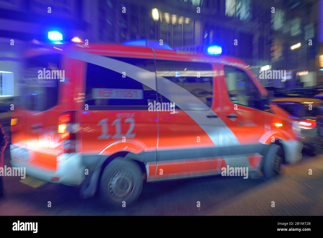 Rettungswagen der Berliner Feuerwehr, Friedrichstraße, Mitte, Berlin, Deutschland Stock Photo