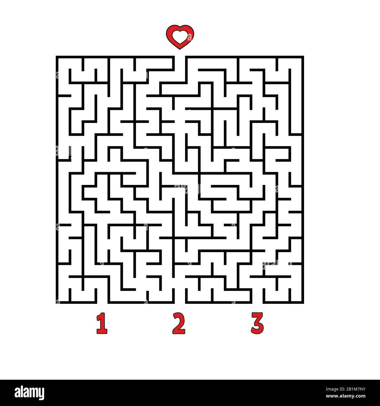 Abstract square maze. Game for kids. Puzzle for children. Find the right  path to the heart. Labyrinth conundrum. Flat vector illustration isolated  on Stock Vector Image & Art - Alamy