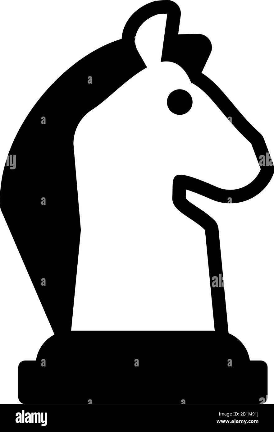 horse chess piece, chess game on white background vector illustration