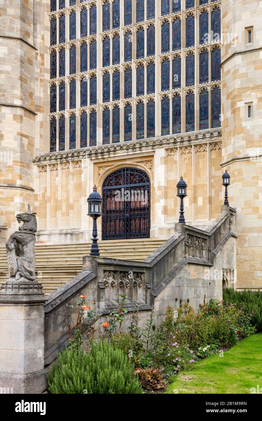 Front facade and doorway to Saint George's Chapel at Windsor Castle, Windsor, England, UK Stock Photo