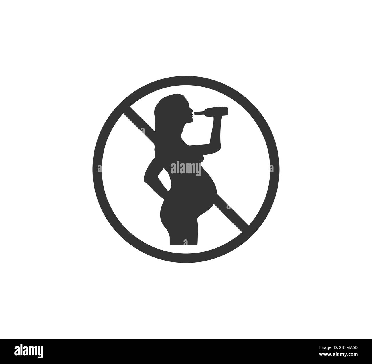 Danger for pregnant, not drink. Vector illustration. Flat. Stock Vector