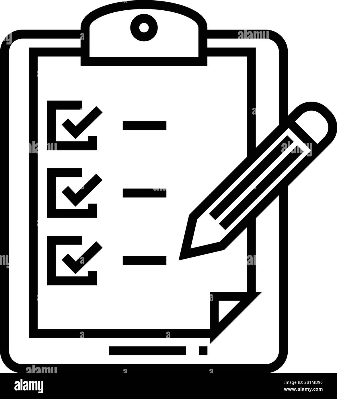 Goals list line icon, concept sign, outline vector illustration, linear symbol. Stock Vector