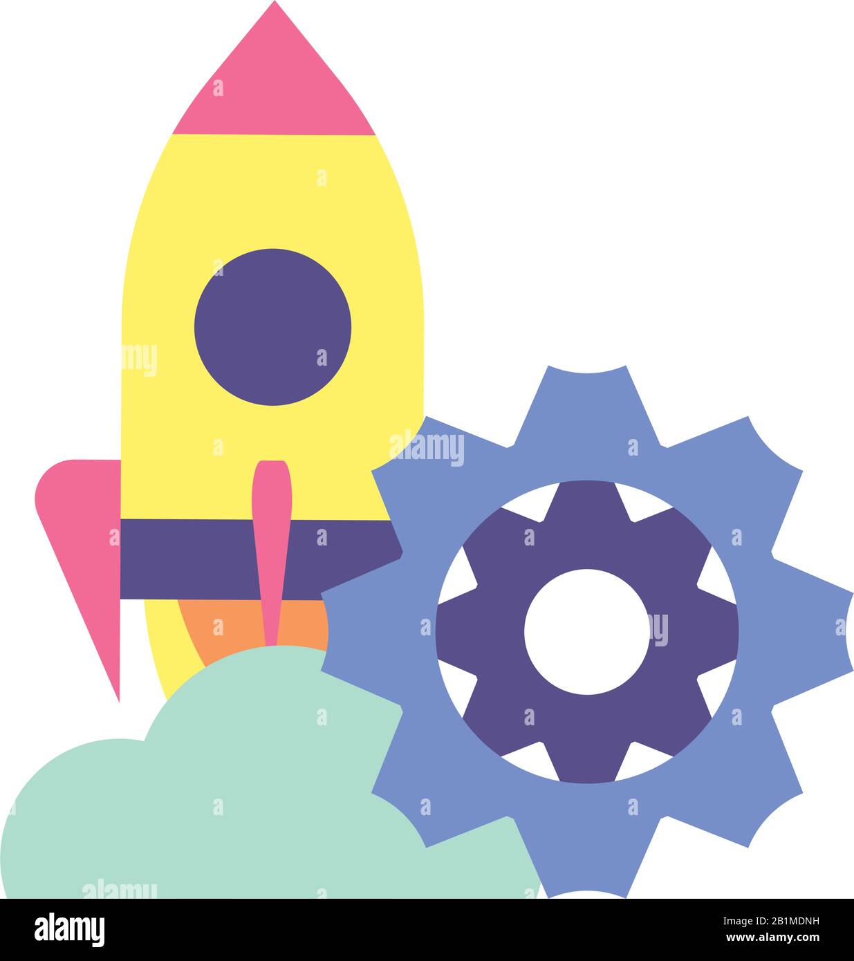 flying rocket on white background vector illustration design Stock ...