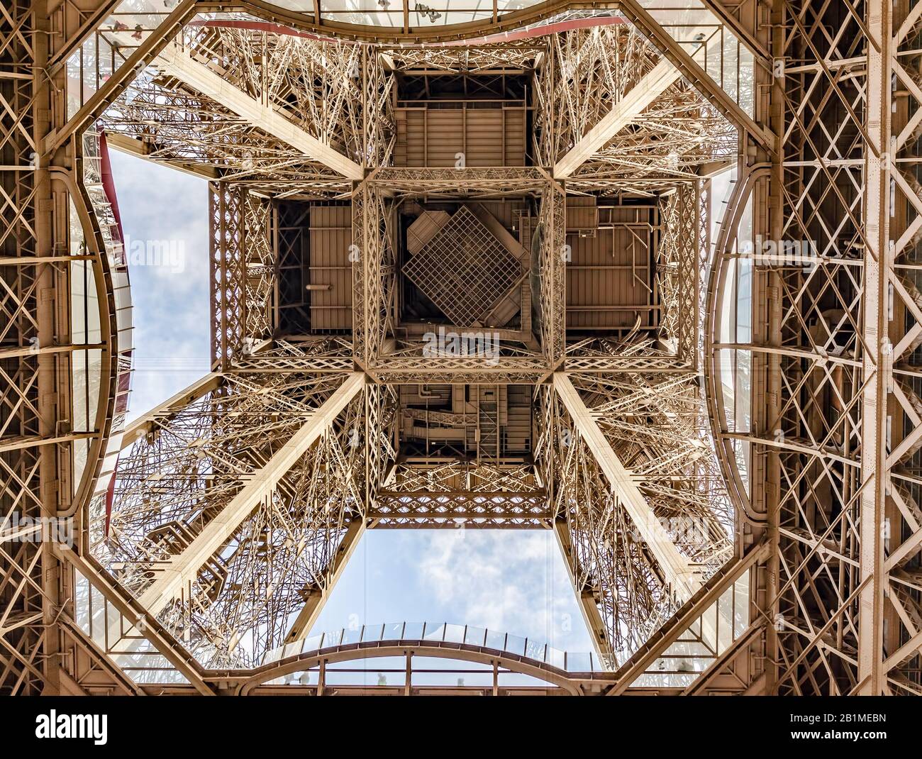 Paris, France. Construction Eiffel Tower, view from below Stock Photo
