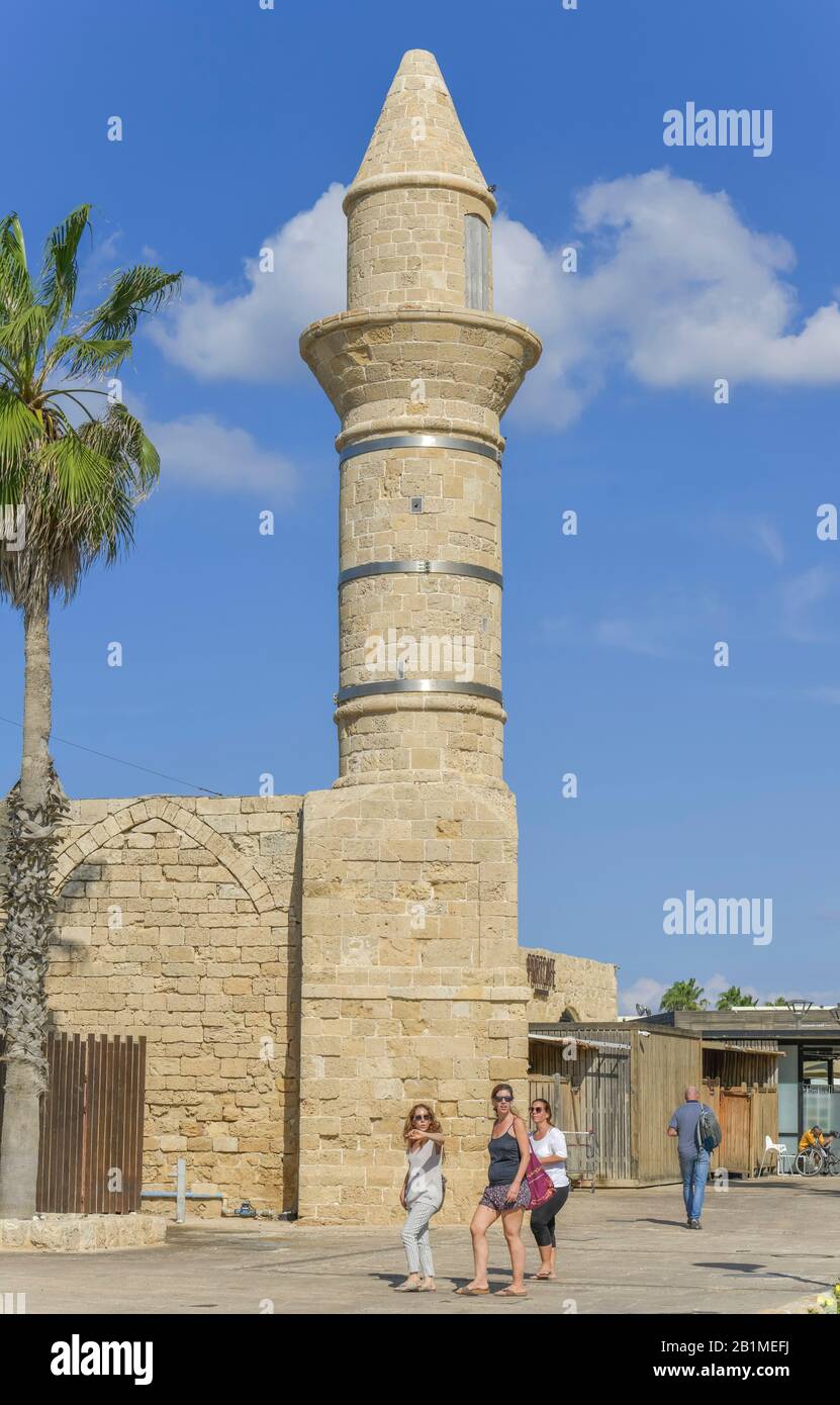 Bosnische Moschee, Minarett, Caesarea, Israel Stock Photo