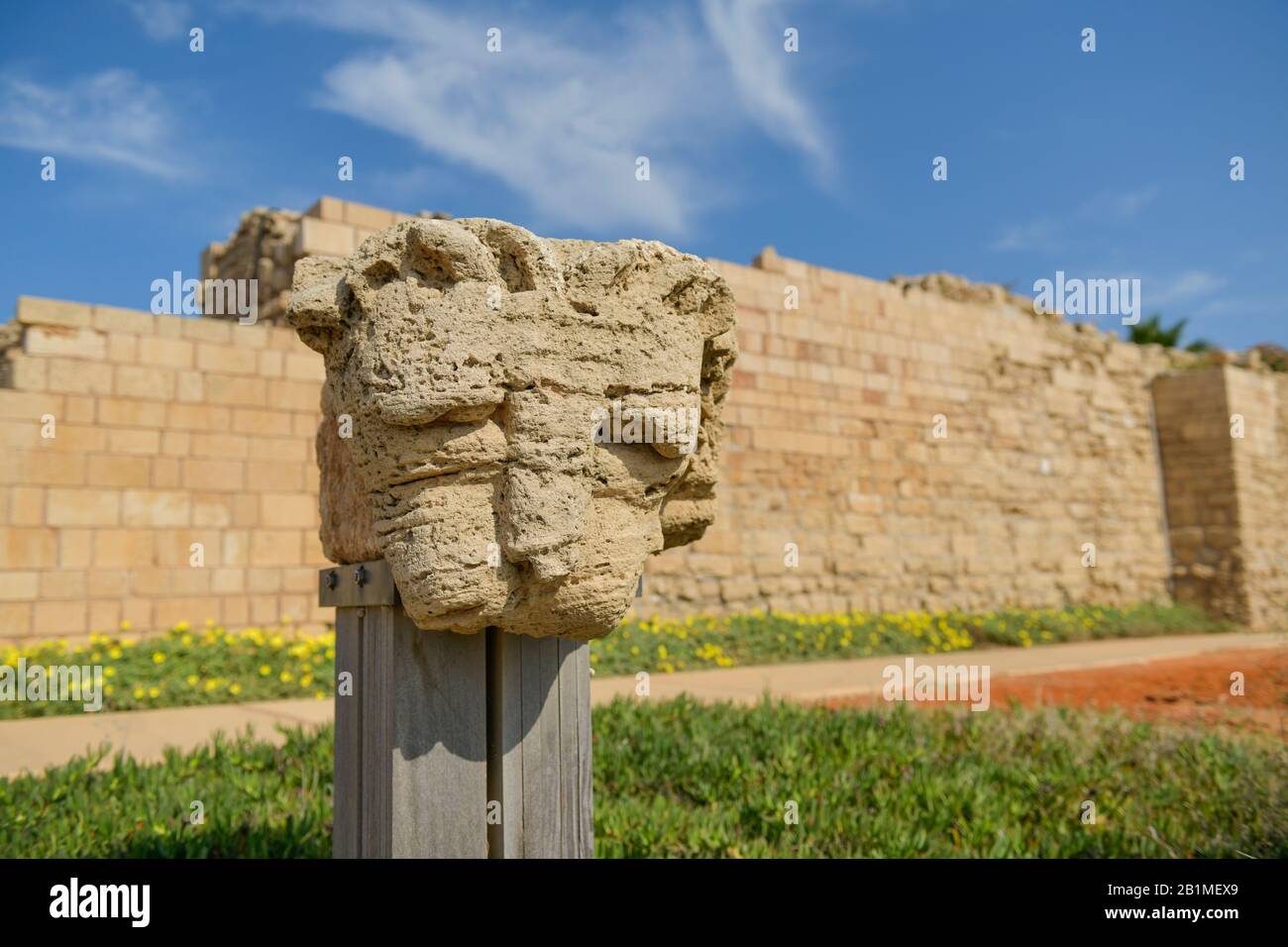 Säulenfragment, Caesarea, Israel Stock Photo