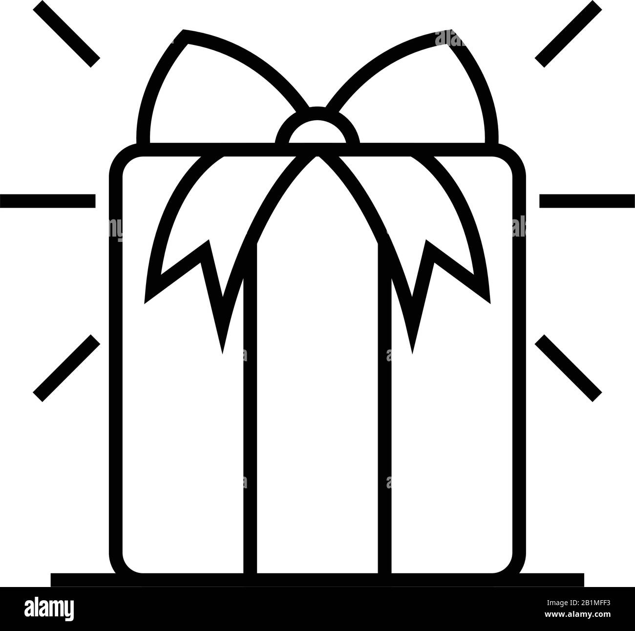Gift line icon, concept sign, outline vector illustration, linear ...