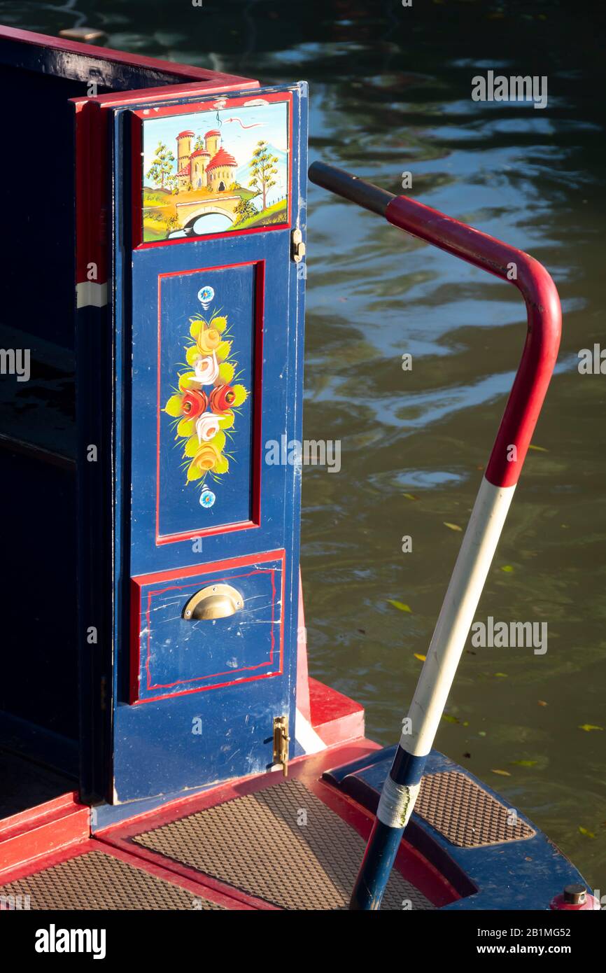 Artwork on Canal Boat at at Braunston, Northamptonshire, England Stock Photo