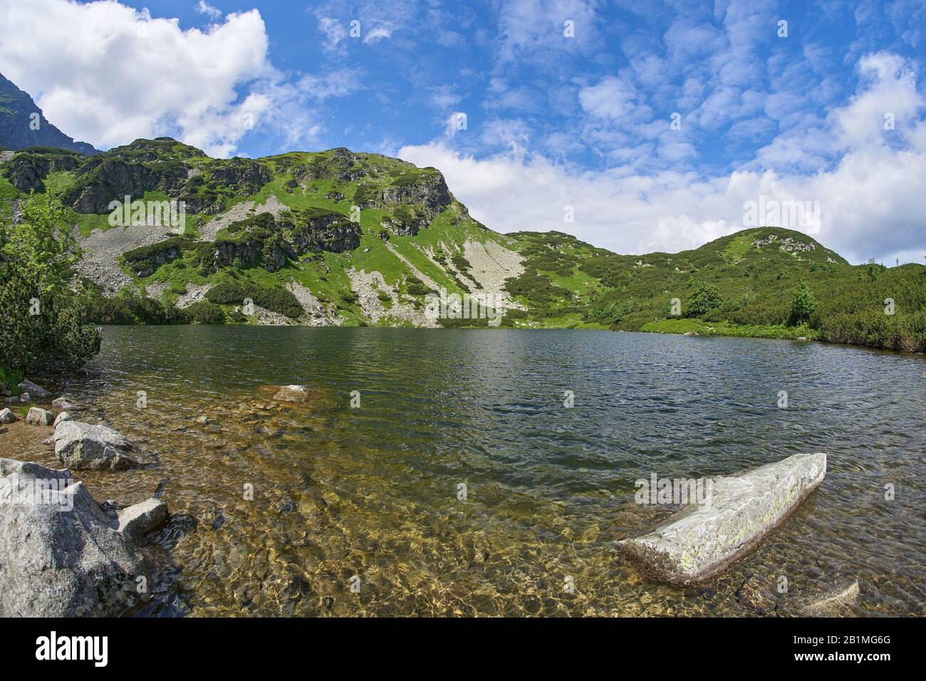 Lake Rohacske plesa, West High Tatras Mountains, Slovakia in Summer Stock Photo