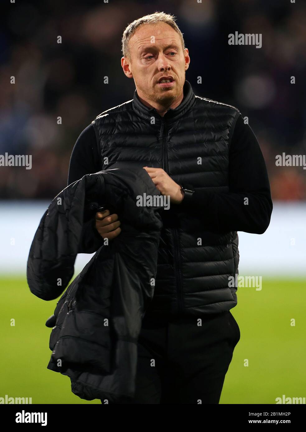 Swansea City manager Steve Cooper during the Sky Bet Championship match at Craven Cottage, London. Stock Photo