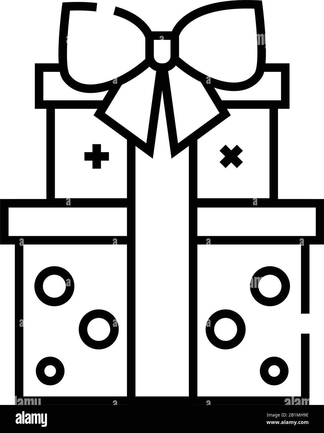 Gift box line icon, concept sign, outline vector illustration, linear ...
