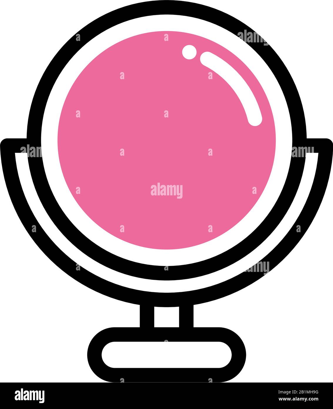 dressing mirror, line style and color vector illustration design Stock Vector