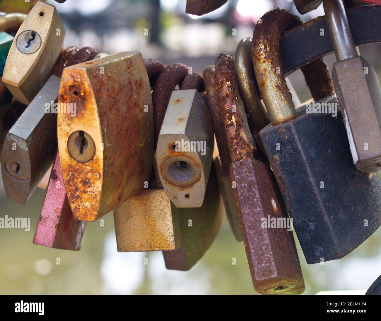 Lock. Conceptual photo of closed old locks. Love ,security, safe