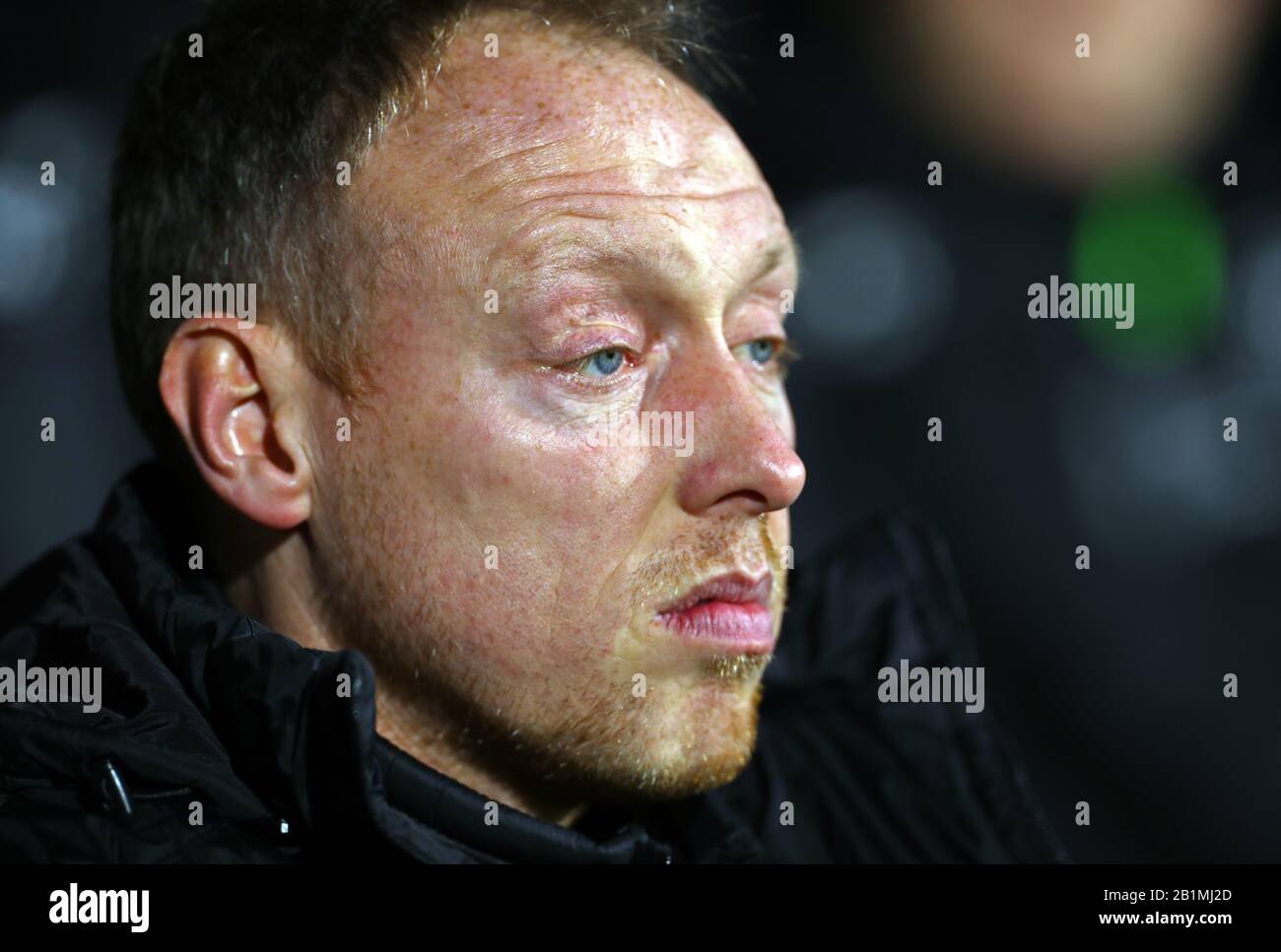 Swansea City manager Steve Cooper during the Sky Bet Championship match at Craven Cottage, London. Stock Photo