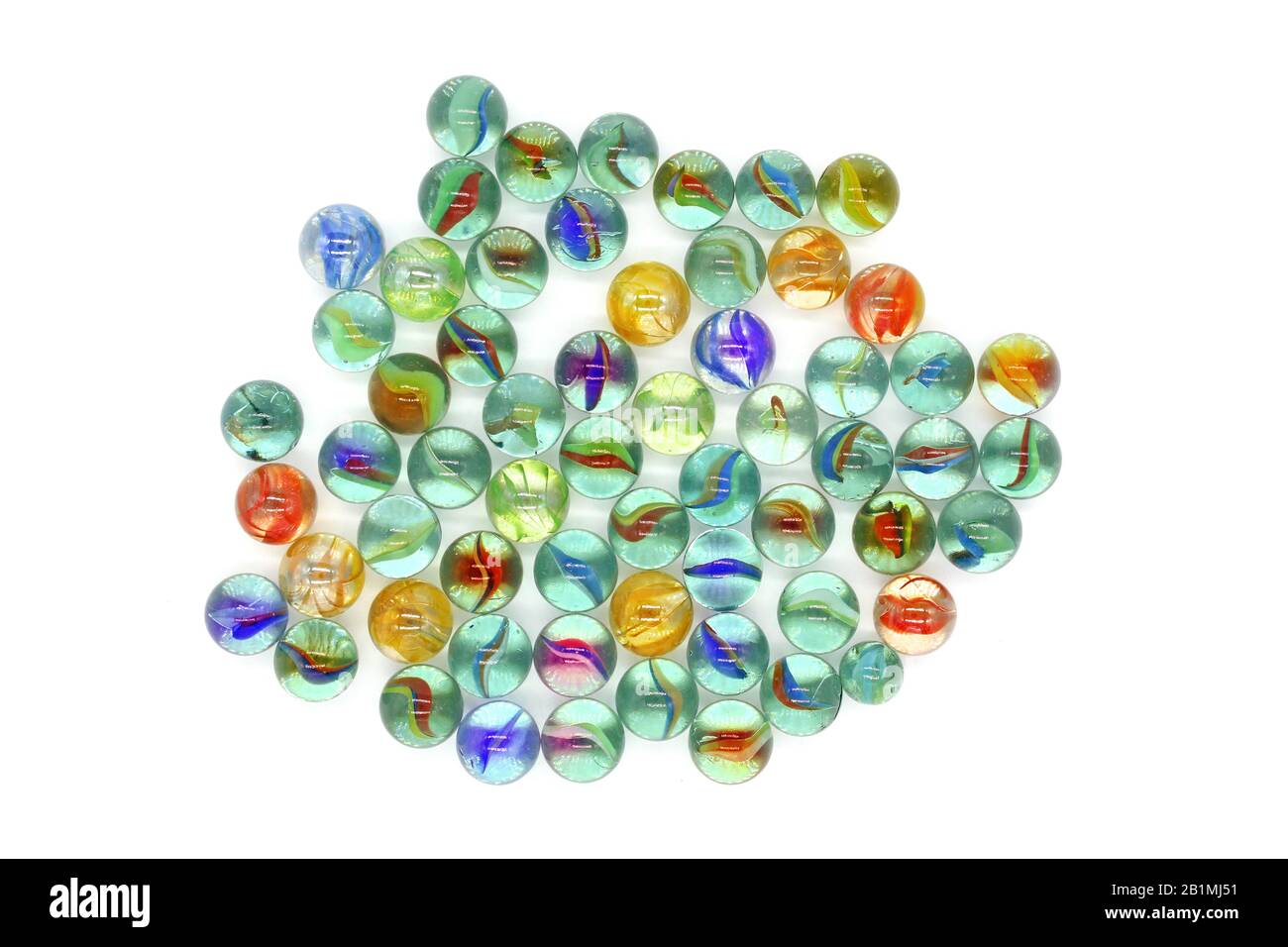 Glass marbles, isolated on white background, close-up Stock Photo - Alamy