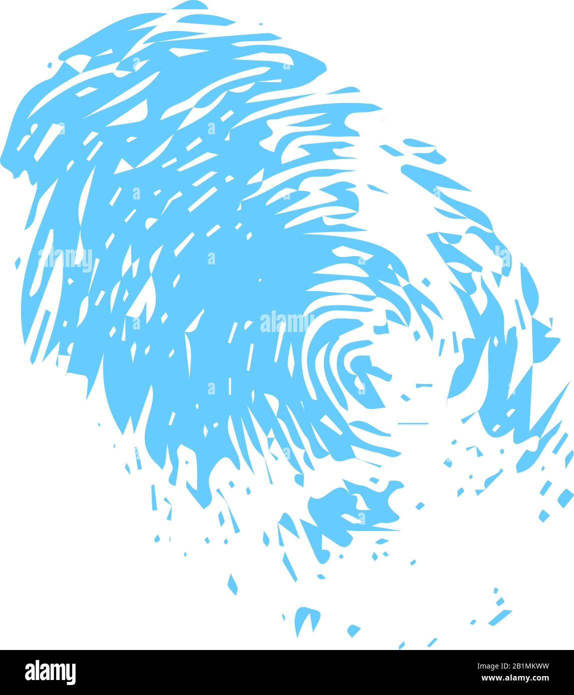 blue fingerprints isolated on white vector illustration Stock Vector