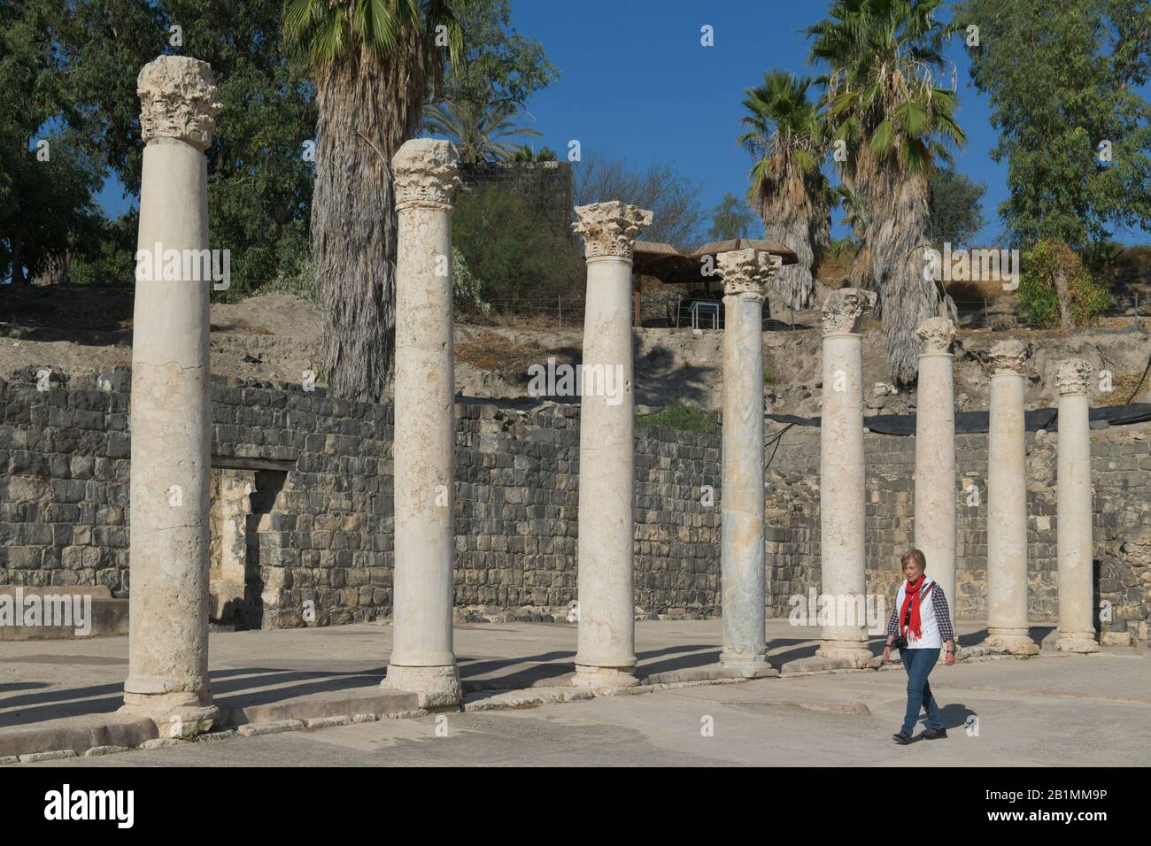 Säulen an der Therme, Ausgrabungsstätte Bet Sche´an, Israel Stock Photo