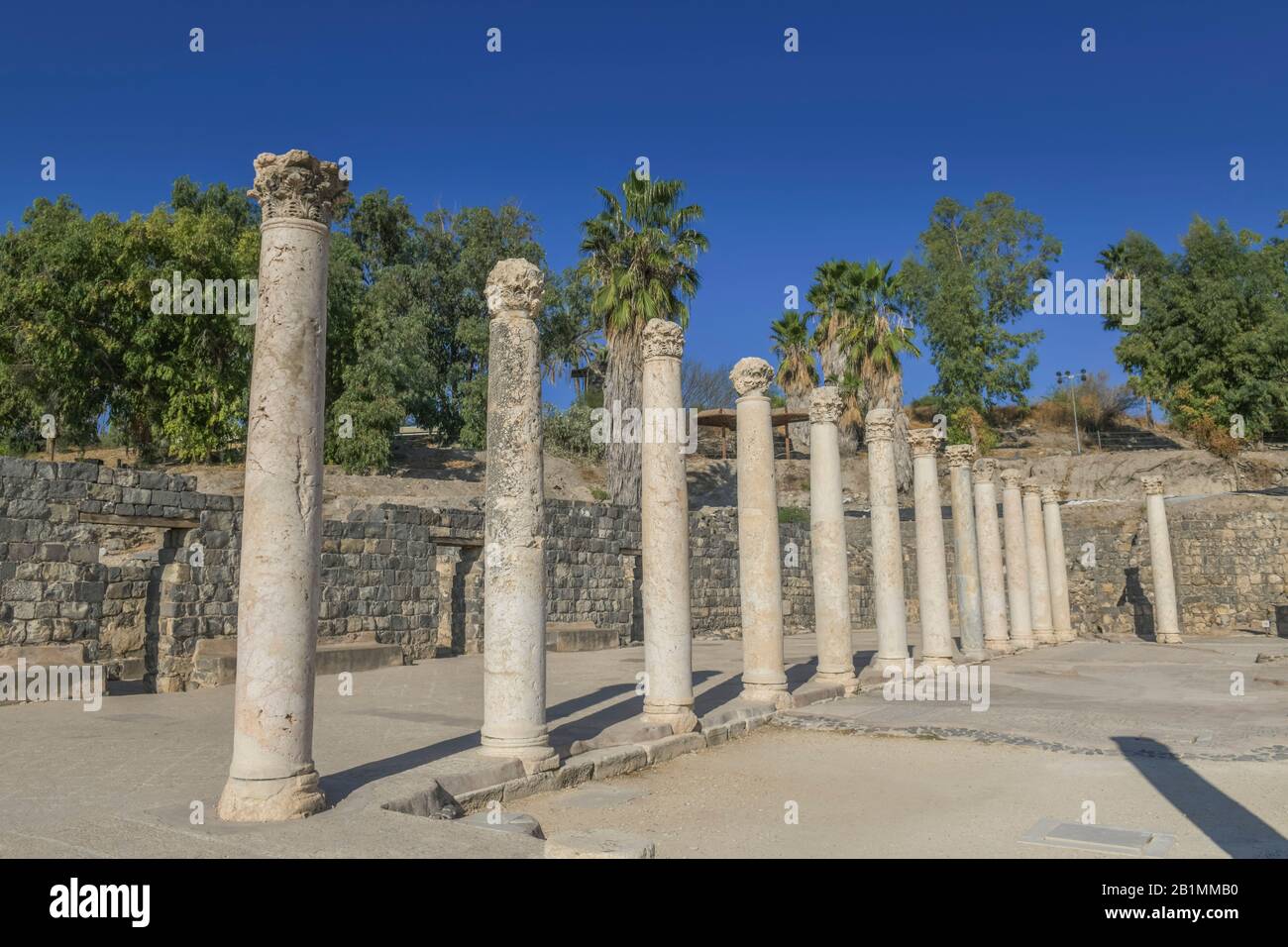 Säulen an der Therme, Ausgrabungsstätte Bet Sche´an, Israel Stock Photo