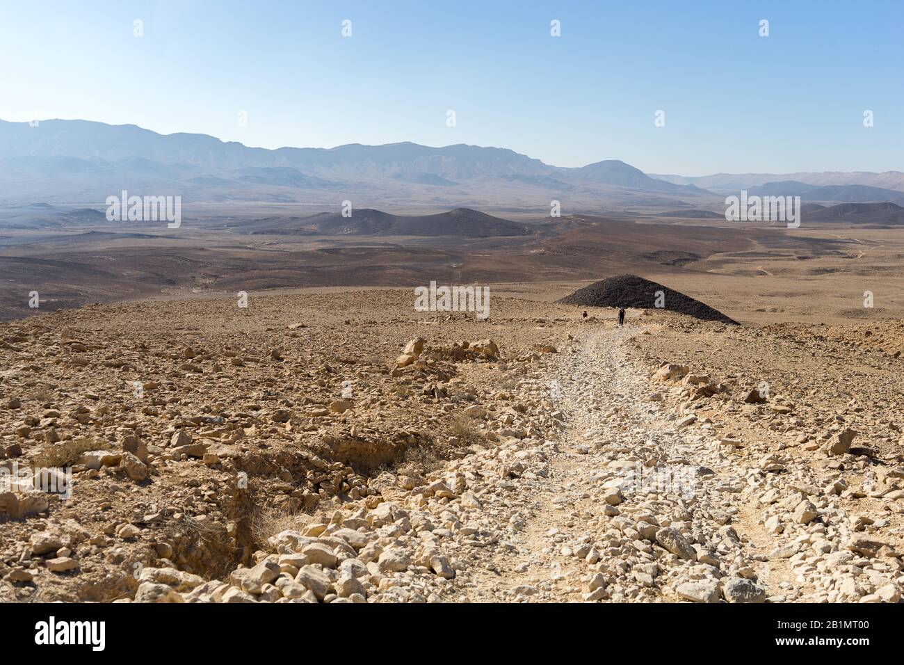 View of ramon crater desert of southern israel during hiking Stock Photo