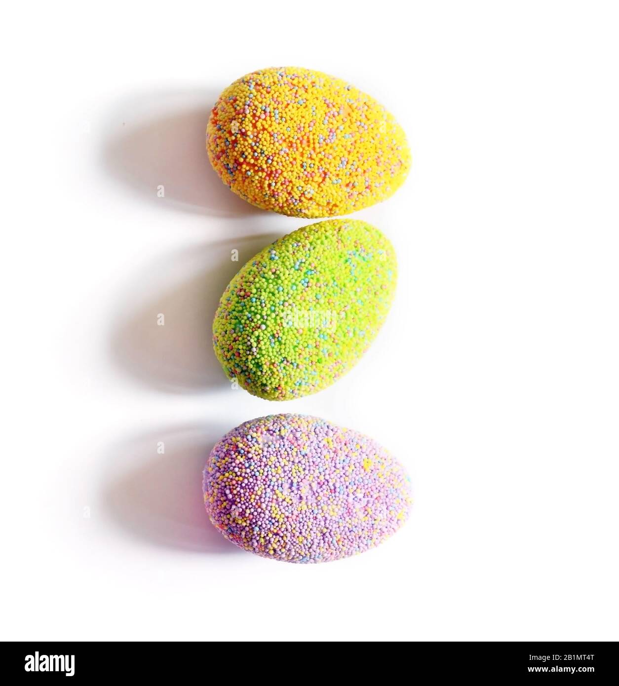 Colored easter eggs on a white background. Holiday concept Stock Photo