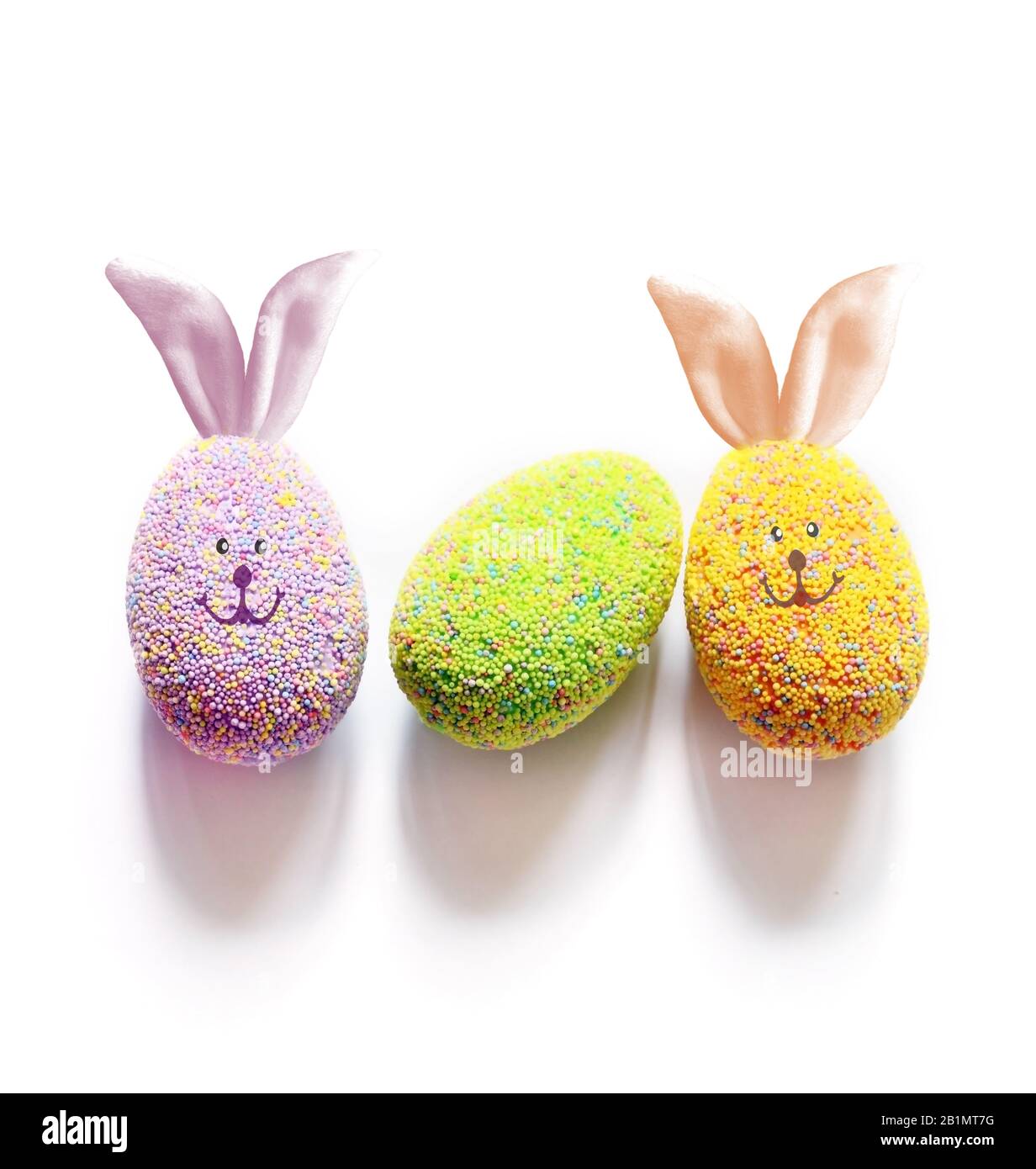 Colored easter eggs on a white background. Holiday concept Stock Photo