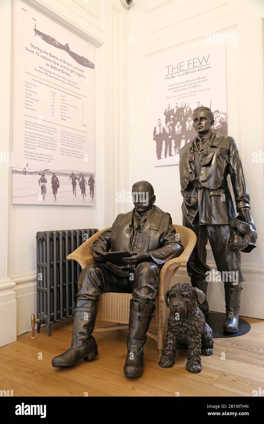 Air Crew statues, RAF Fighter Command HQ, Bentley Priory Museum, Stanmore, Harrow, Greater London, England, Great Britain, UK, Europe Stock Photo