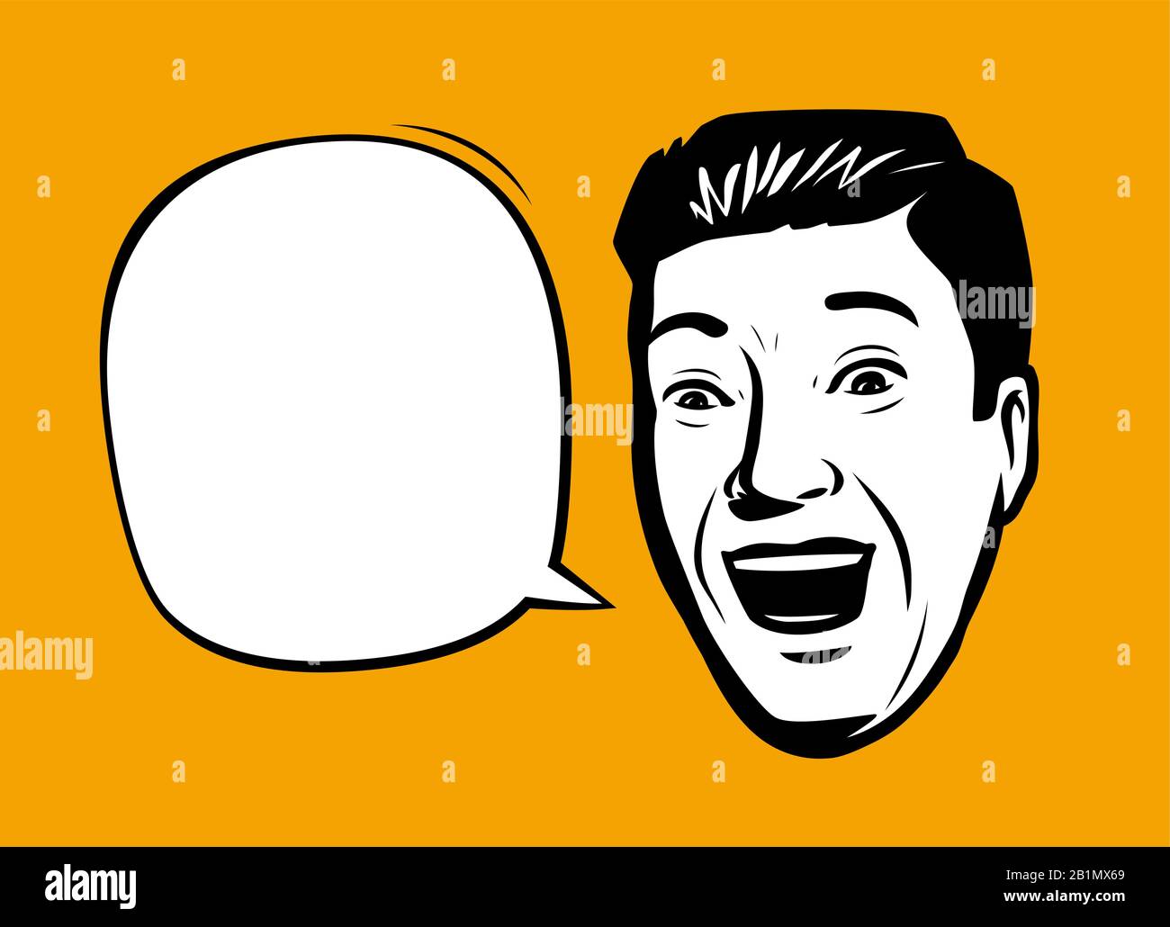 Laughing Comic Face. Happy Cartoon Retro Graphic by yummybuum · Creative  Fabrica