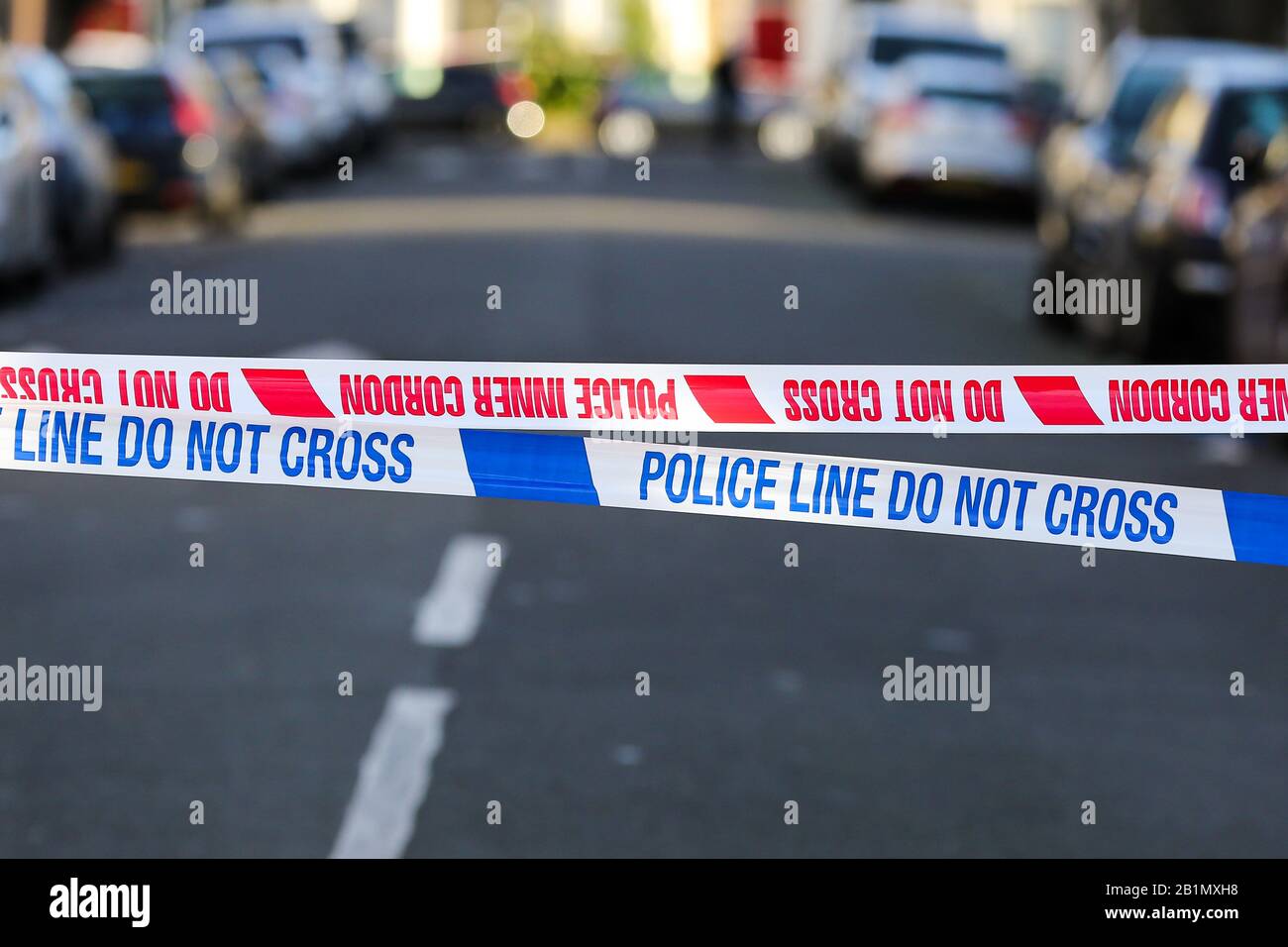 Police tapes are seen at a crime scene in London, UK Stock Photo Alamy