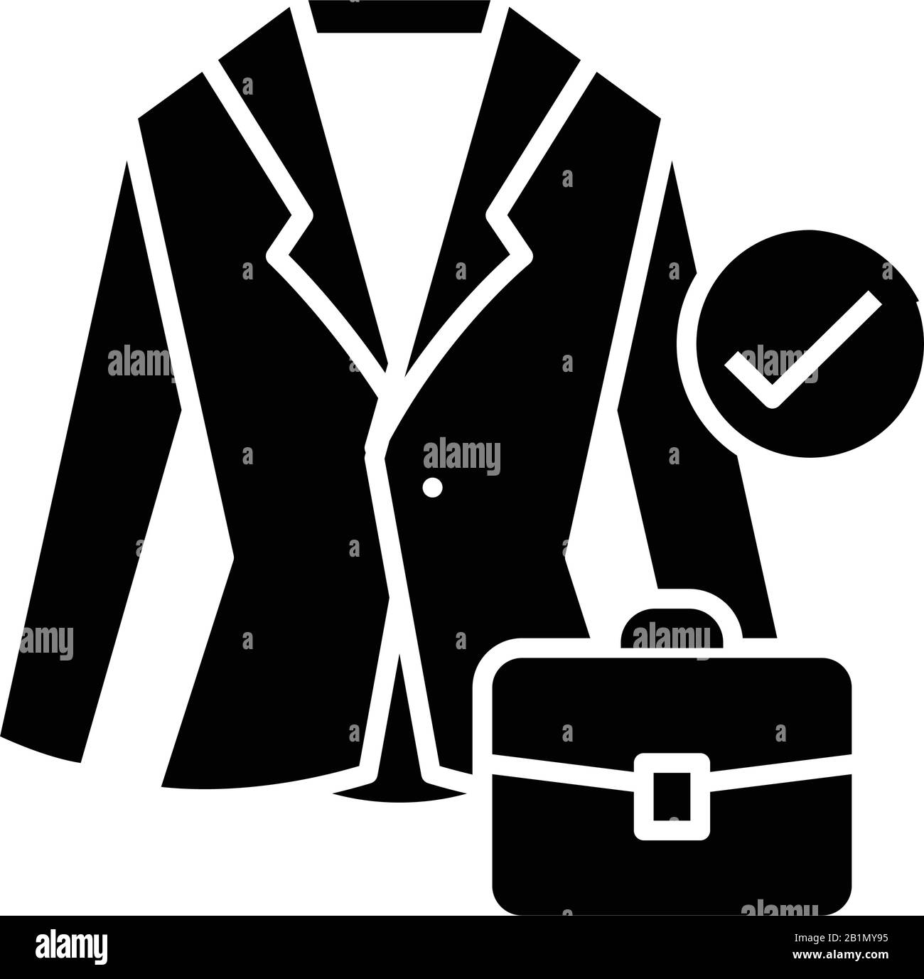 Business suit black icon, concept illustration, vector flat symbol, glyph sign Stock Vector