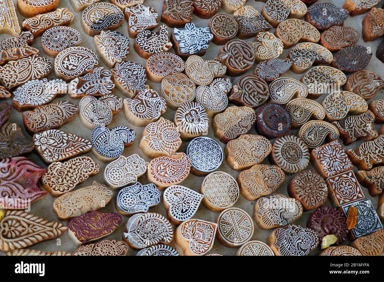 henna mehndi designing wooden block stamp Stock Photo Alamy