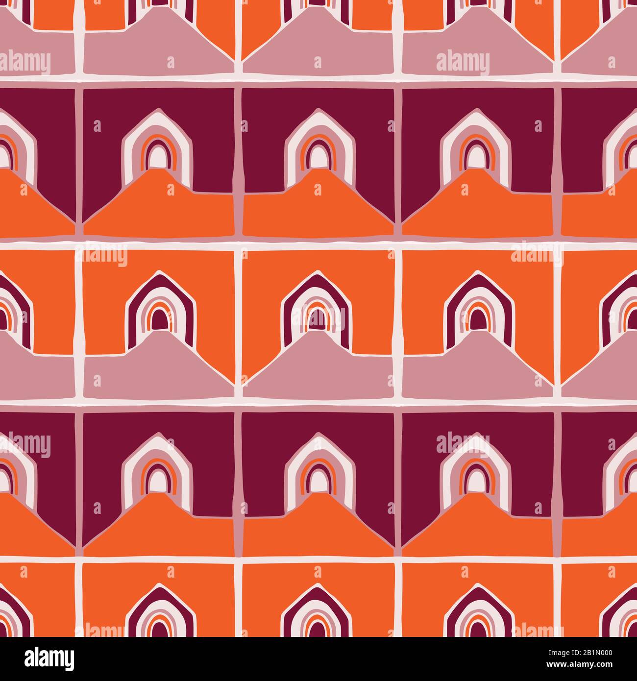 Architectural Buildings Vector Seamless Pattern. Paper Cut Style ...