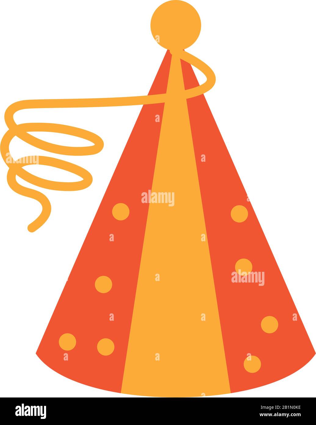 party hat over white background, flat style icon, vector illustration Stock Vector