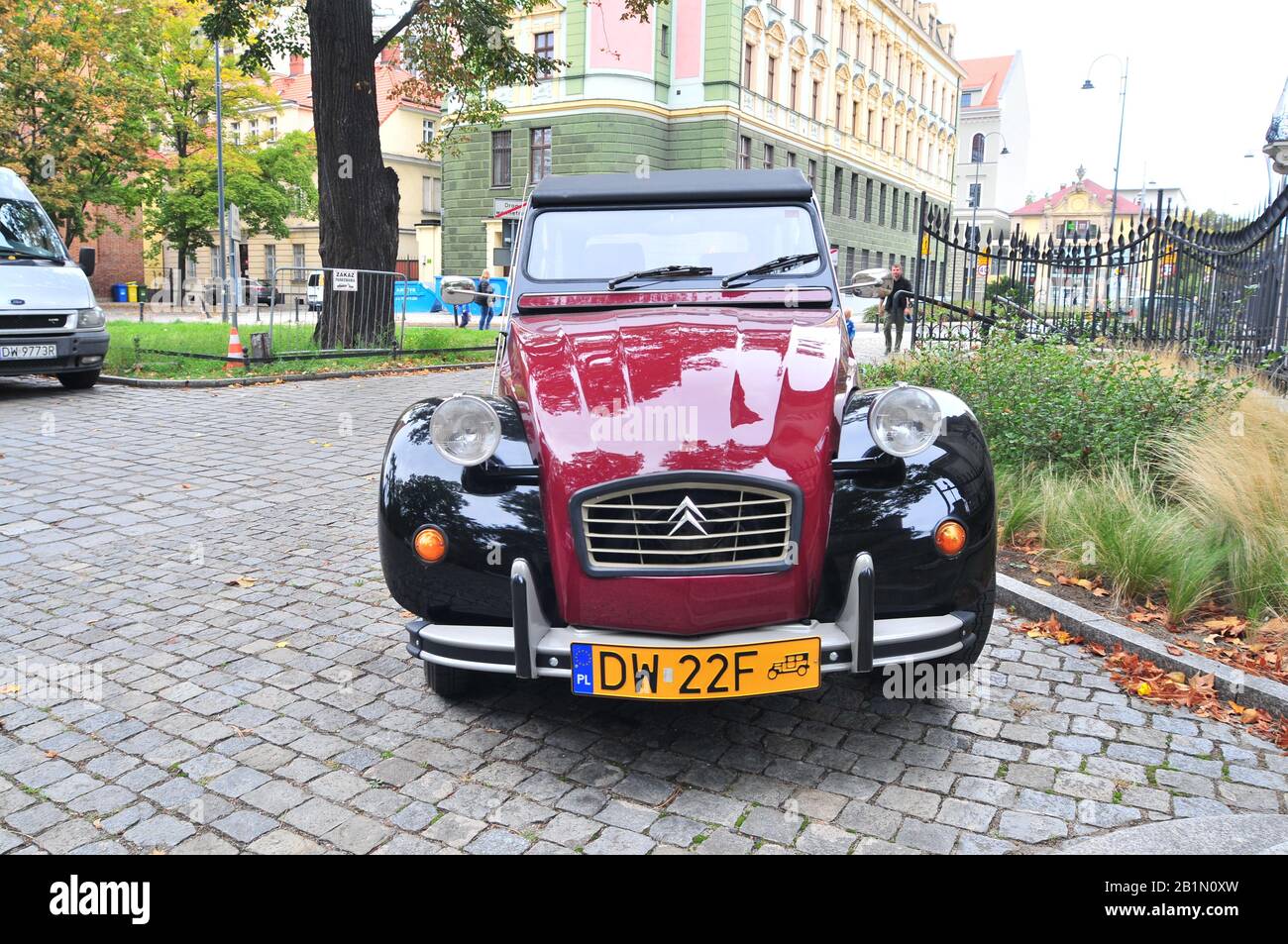 Wroclaw, Poland, October 2019. Old Citroen 2CV Charleston standing on the street of wroclaw. Stock Photo