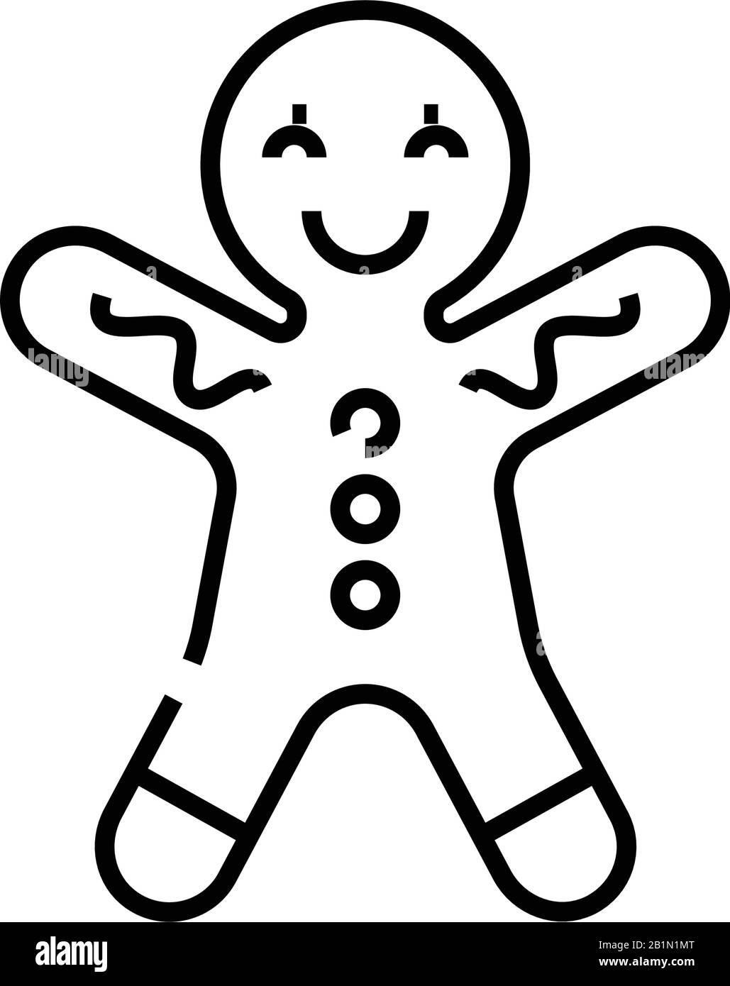Gingerbread manikin line icon, concept sign, outline vector ...