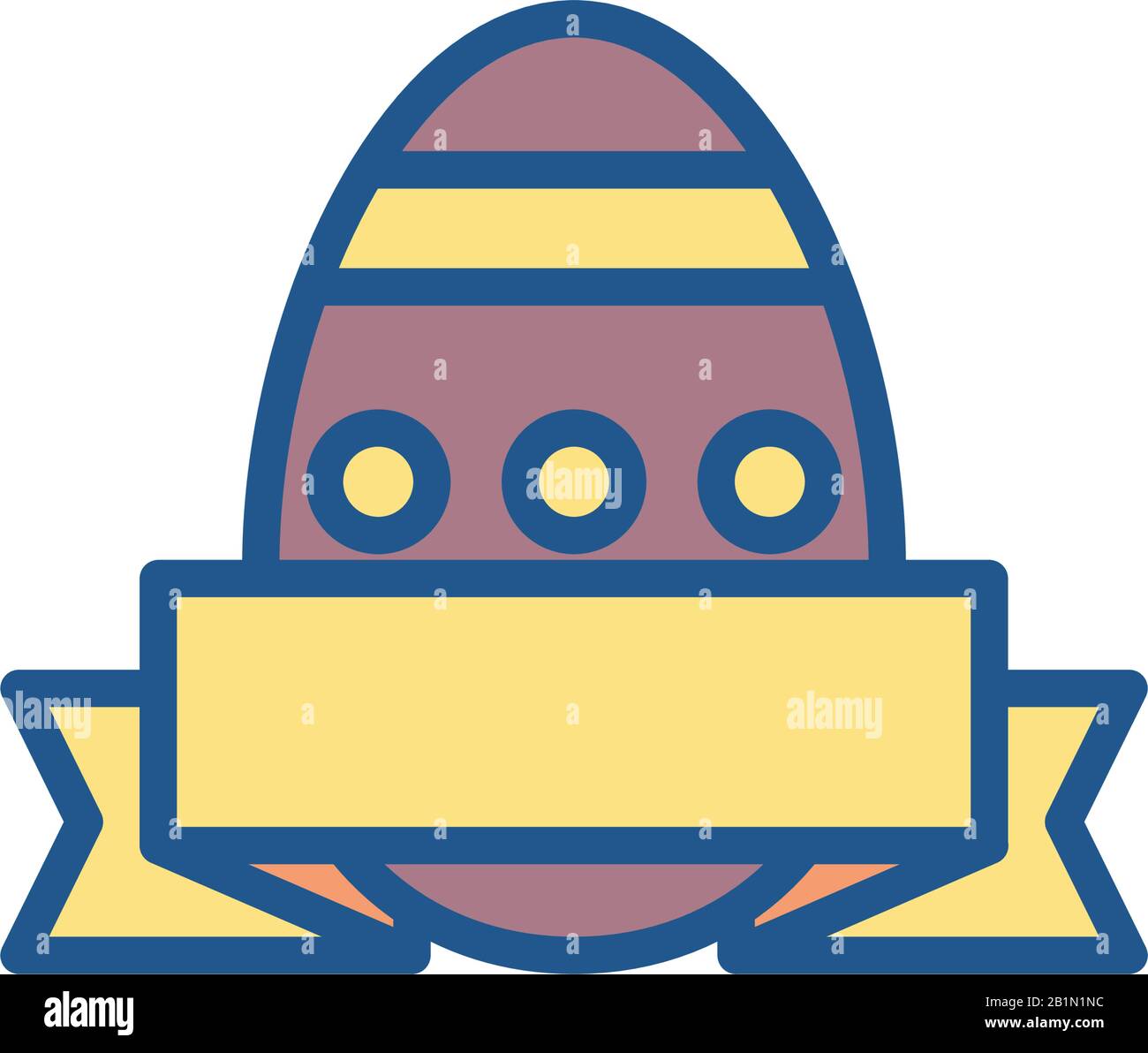 easter egg with decorative ribbon over white background, colorful and